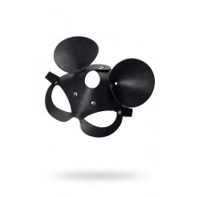 Маска Pecado Bdsm, с ушками мышки, натуральная кожа, черный