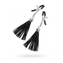 Зажимы на соски Pecado Bdsm, «Прищепки», с кисточками из замши, металл, черные