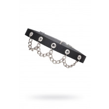 Чокер Pecado Bdsm, с цепочкой, натуральная кожа, черный