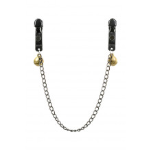 Зажимы для сосков Toyfa Theatre, с цепочкой, металл, чёрные