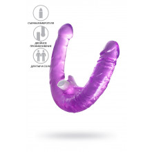 Фаллоимитатор двусторонний с вибропулей Toyfa Double Dildo with Vibro Bullet, TPR, фиолетовый, 35 см