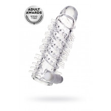 Насадка на пенис Toyfa A-Toys Fril с вибропулей, TPR, прозрачная, 13,4 см