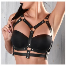 Портупея БДСМ женская, на грудь, экокожа, размер OS, черный