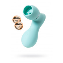 Вакуумный стимулятор клитора с язычком Jos Dingo, силикон, голубой, 9,5 см