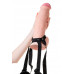 Страпон супер-гигант на креплении LoveToy, реалистичный, телесный, 33 см