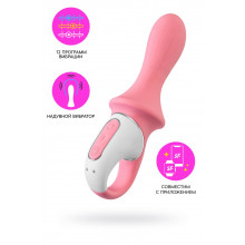 Вибратор с расширением Satisfyer Air Pump Booty 5+ Connect App, силикон, розовый, 15 см