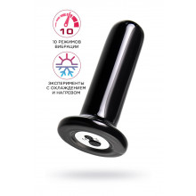 Стеклянный мини-вибратор Sexus Glass, стекло, черный, 10 см