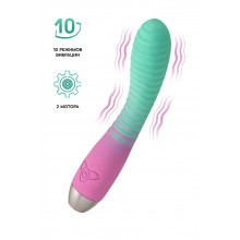 Вибратор с изогнутой головкой Flovetta Azalia, силикон, мятно-розовый, 20,5 см