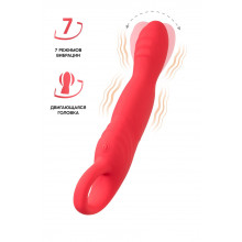 Вибратор для точки G с двигающейся головкой Flovetta Carnation, силикон, розовый, 19 см