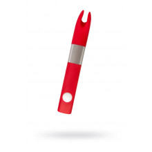 Вибратор клиторальный Qvibry с USB на 4Gb памяти, силикон, красный, 12 см